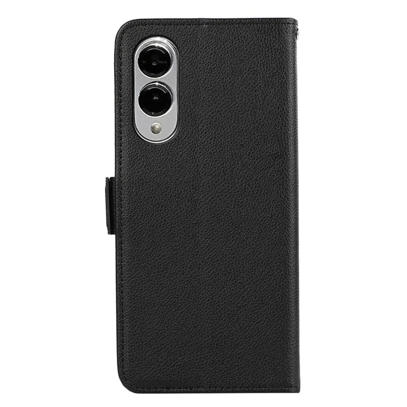 ABEEL Per Samsung Galaxy S25 Edge Custodia Texture Litchi Pelle Copertura Telefono Blocco RFID - Nero