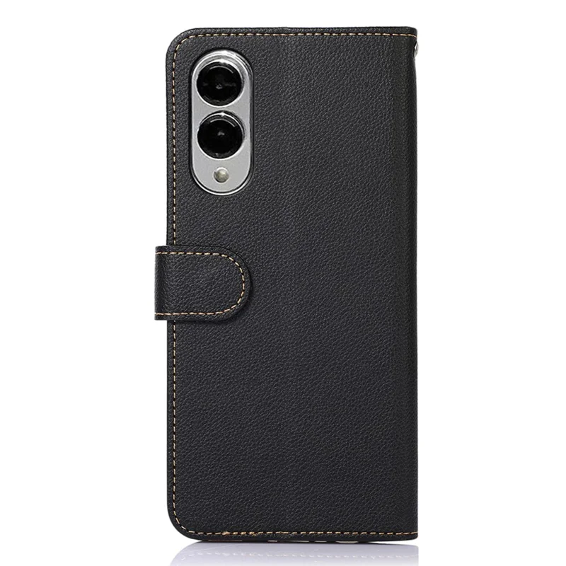 KHAZNEH For Samsung Galaxy S25 Edge Case RFID Blocking Wallet PU Leather Phone Cover - Black