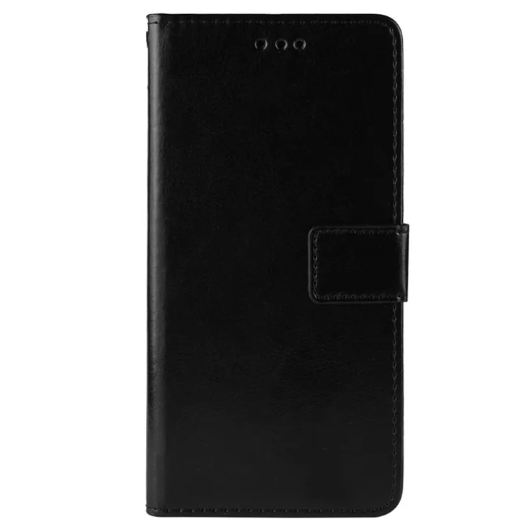 Per Infinix Hot 11s / Infinix Hot 11s NFC 4G Anti-drop PU Case di Telefono in Pelle Crazy Horse Texture Stand Cro Copertura Per Telefono Magnetico - Nero