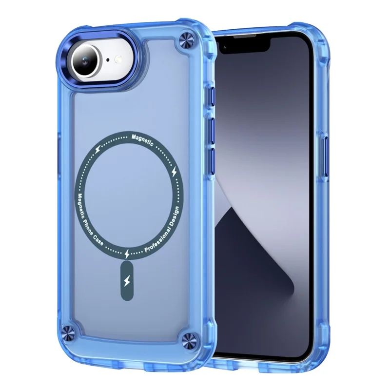 For iPhone 17e / 16e Case Magnetic Skin Touch TPU + PC Phone Cover - Blue