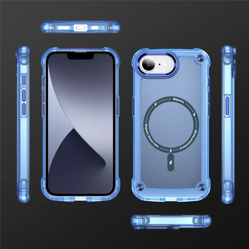 For iPhone 17e / 16e Case Magnetic Skin Touch TPU + PC Phone Cover - Blue