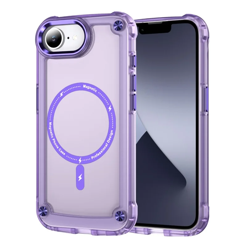 For iPhone 17e / 16e Case Magnetic Skin Touch TPU + PC Phone Cover - Purple