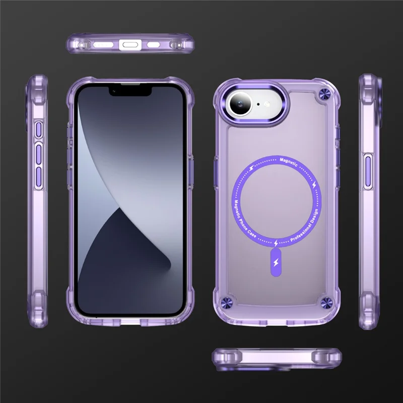 For iPhone 17e / 16e Case Magnetic Skin Touch TPU + PC Phone Cover - Purple