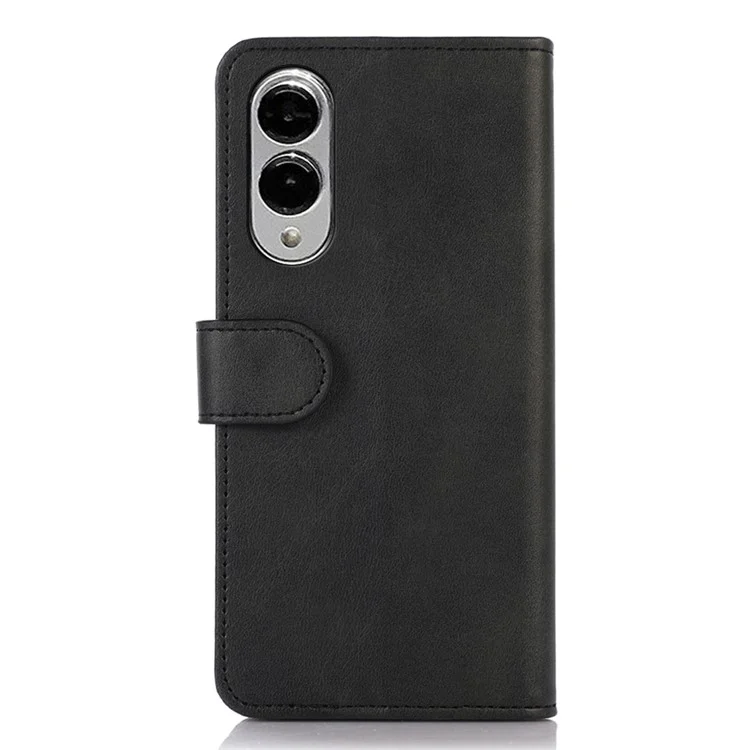 Cover a portafoglio in pelle di mucca per Samsung Galaxy S25 Edge - Nero con supporto