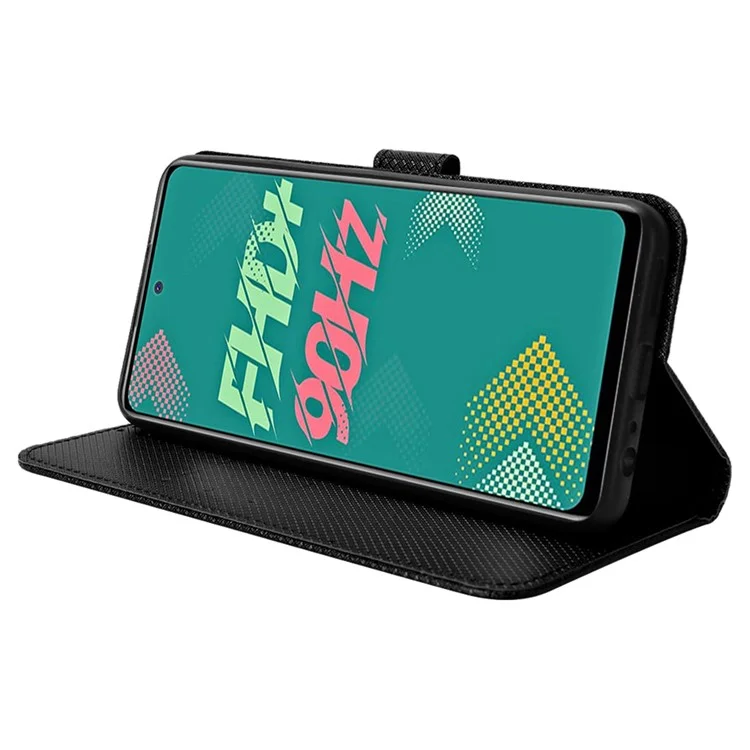 Para Infinix Hot 11s / Hot 11s NFC 4G Caixa de Telefone da Carteira Textura de Diamante Anti-arranhão PU Capelo de Celular de Couro Com Suporte - Preto