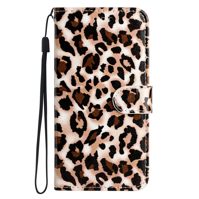 For Samsung Galaxy S25 Edge Wallet Case Printed Pattern Design Leather Phone Cover - Leopard Print