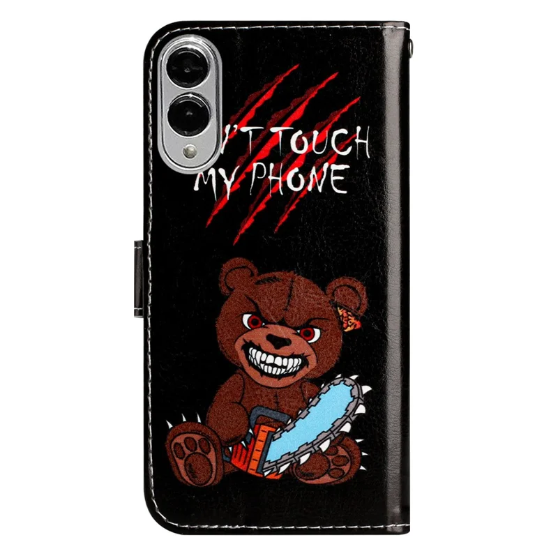 For Samsung Galaxy S25 Edge Wallet Case Printed Pattern Design Leather Phone Cover - Don't Touch My Phone