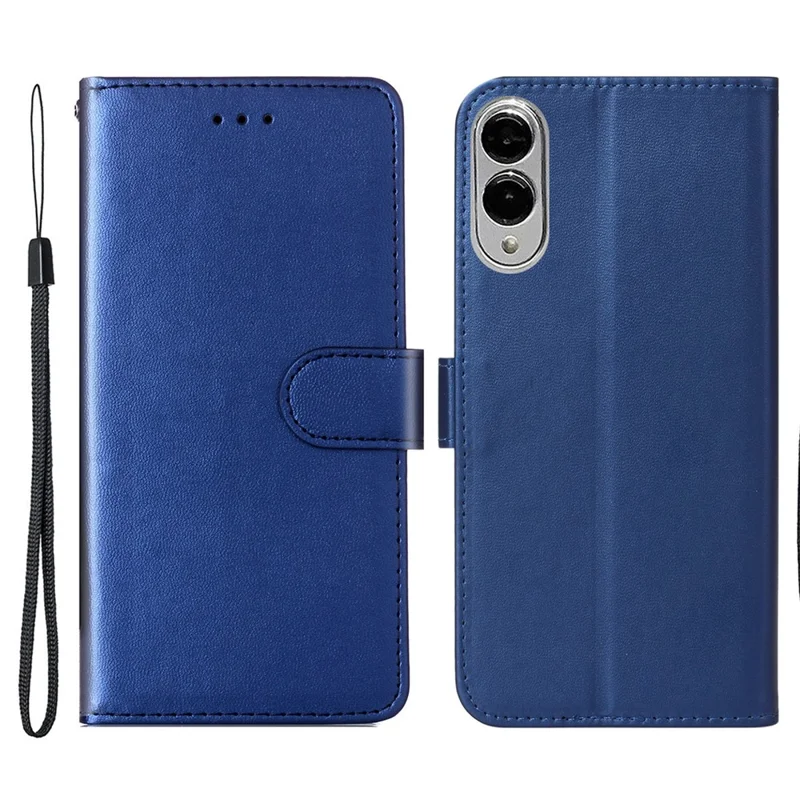 For Samsung Galaxy S25 Edge Case with Card Holder PU Leather Flip Wallet Phone Cover - Blue