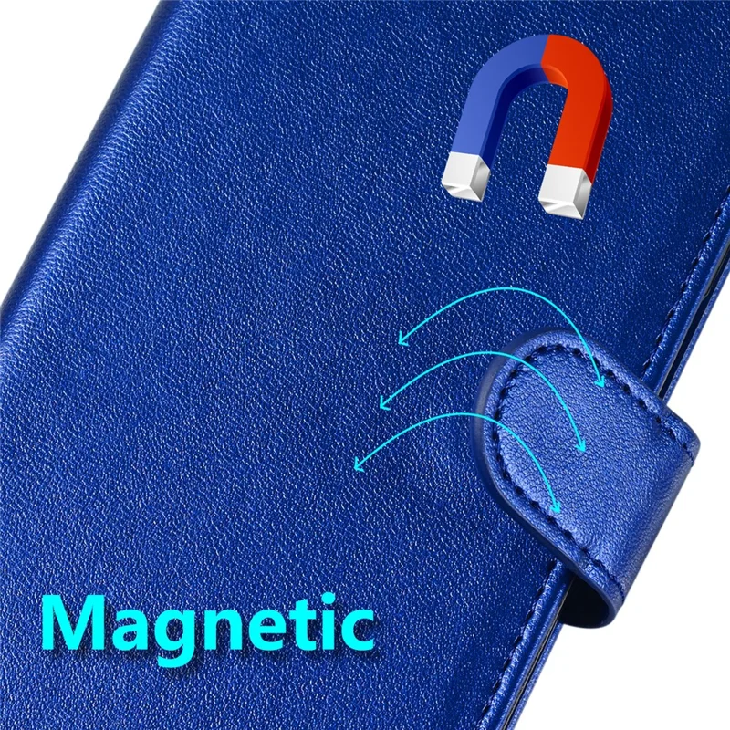 For Samsung Galaxy S25 Edge Case with Card Holder PU Leather Flip Wallet Phone Cover - Blue