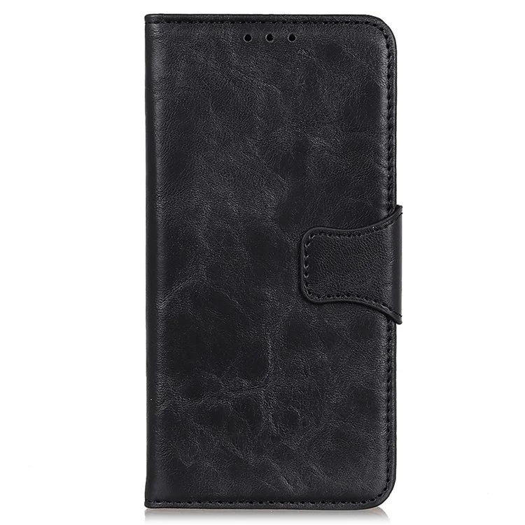 Étui pour iPhone SE (2025) en Cuir Fendu Style Crazy Horse avec Portefeuille - Noir
