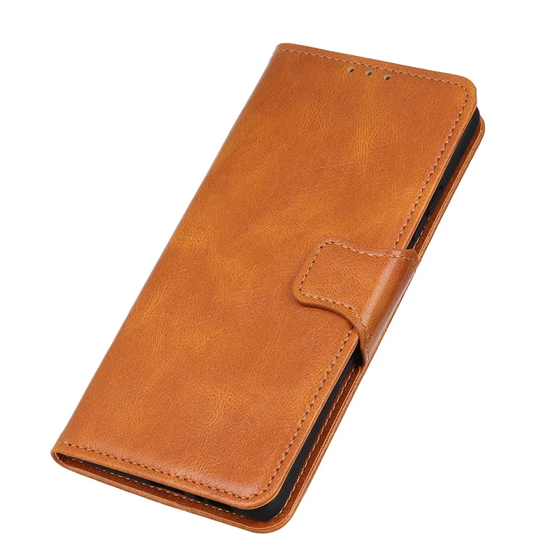 For iPhone 16e Hoesje RFID-blokkering Echt Rundleder Portemonnee Hoes - Bruin