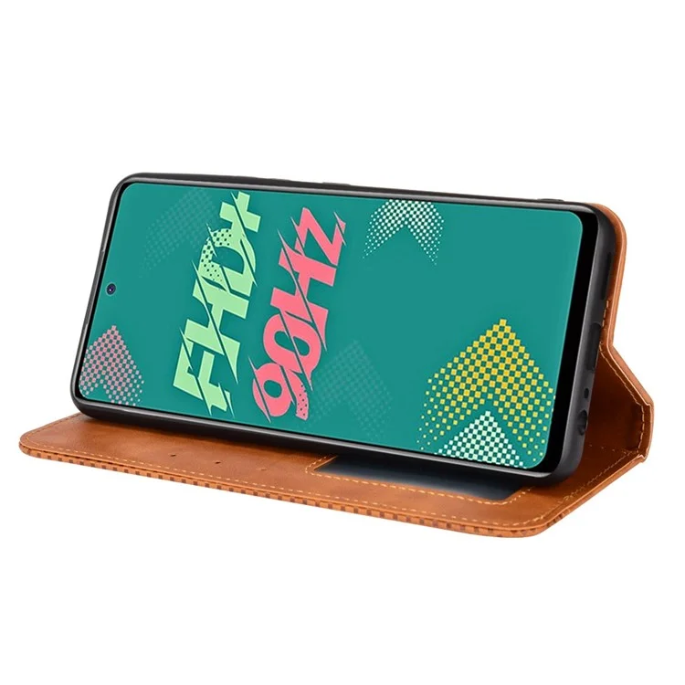Für Infinix Hot 11s / Hot 11s NFC 4G Retro Textur PU Leder Hülle Gedruckter Muster Magnetisch Automatisch Absorbiertes Telefon Stand Wallet Wallet - Braun