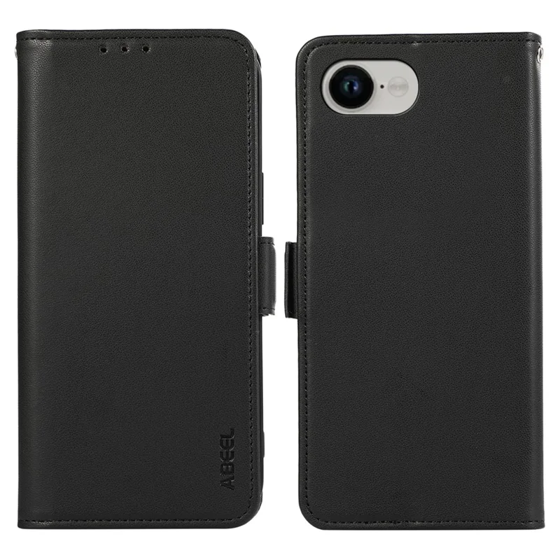 ABEEL For iPhone 16e Case Leather Phone Cover with RFID Blocking Wallet - Black