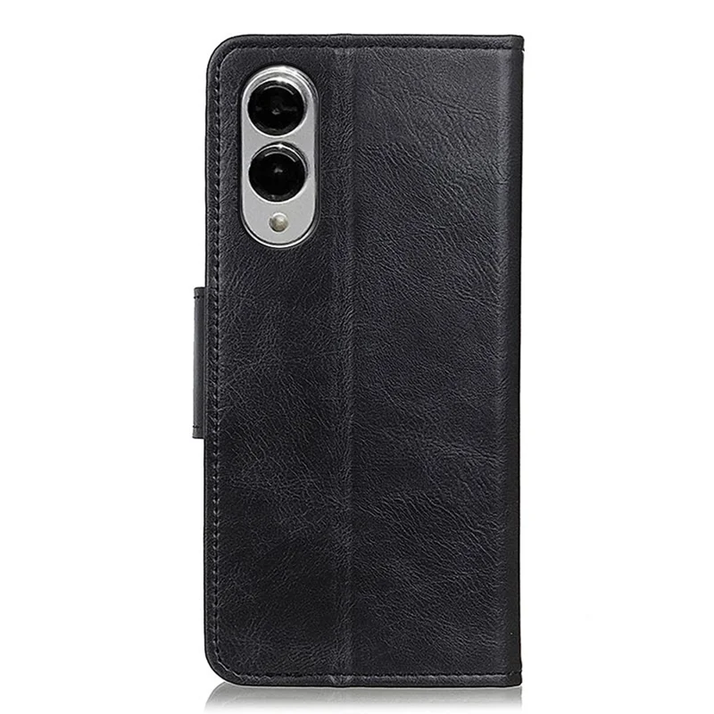 For Samsung Galaxy S25 Edge Case RFID Blocking Genuine Cow Leather Wallet Phone Cover - Black