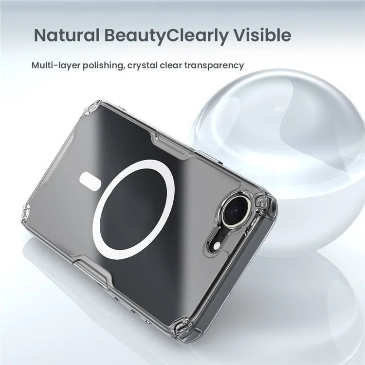 NILLKIN Nature Pro Series для iPhone 16e магнитный чехол TPU + PC ультра прозрачный телефонный чехол