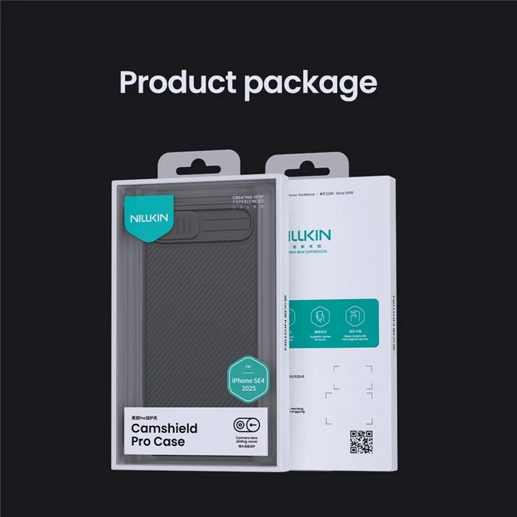 NILLKIN Camshield Pro Series pour étui iPhone SE (2025) PC + TPU Couvercle coulissant pour caméra Protection de téléphone - Noir