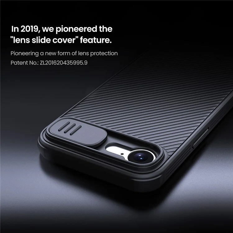 NILLKIN Camshield Pro Series pour étui iPhone SE (2025) PC + TPU Couvercle coulissant pour caméra Protection de téléphone - Noir