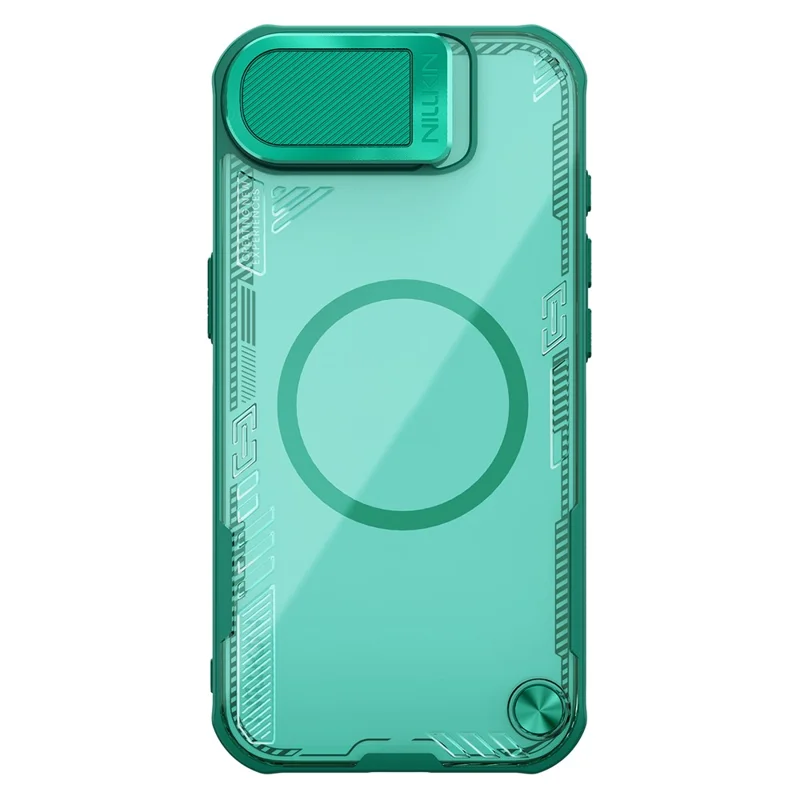 NILLKIN Iceblade Prop For iPhone 16e Magnetic Case Lens Cover Kickstand PC + TPU Phone Cover - Green