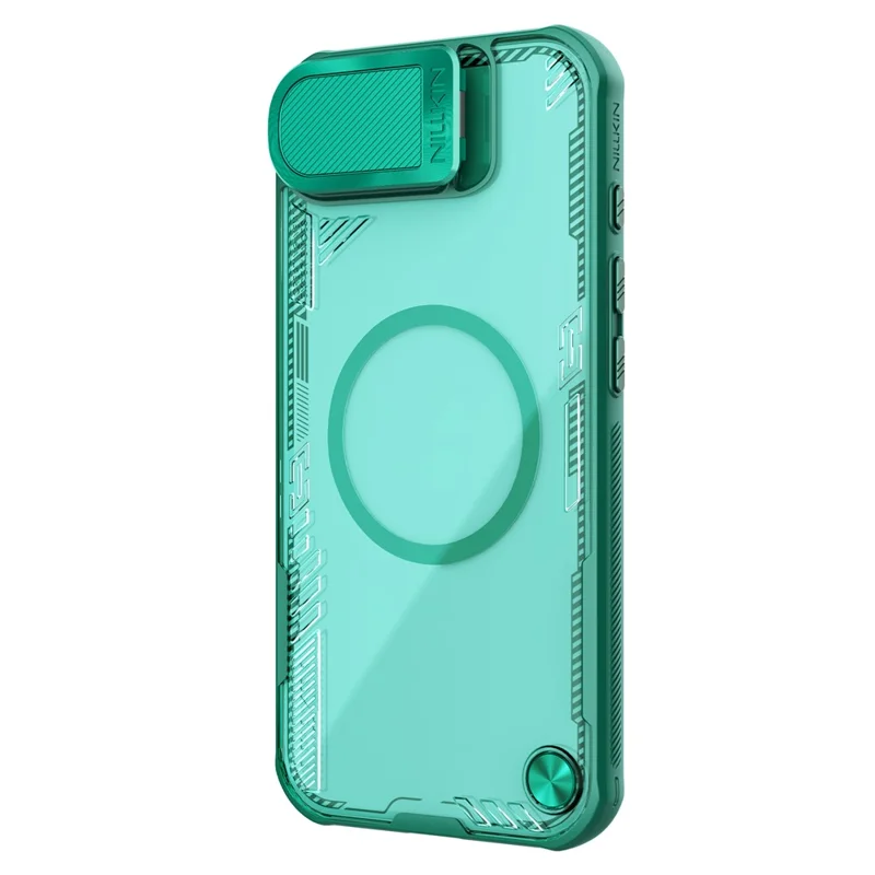NILLKIN Iceblade Prop For iPhone 16e Magnetic Case Lens Cover Kickstand PC + TPU Phone Cover - Green