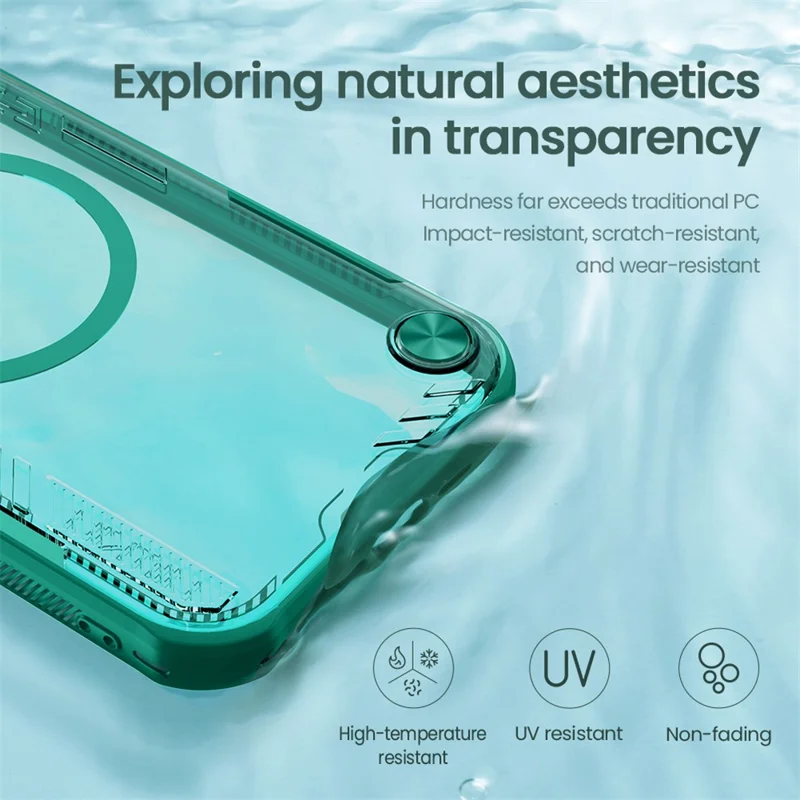 NILLKIN Iceblade Prop For iPhone 16e Magnetic Case Lens Cover Kickstand PC + TPU Phone Cover - Green