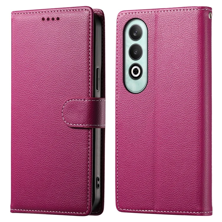 DF-012 For OnePlus Nord CE4 5G Case Litchi Texture Leather Magnetic Clasp Wallet Stand Phone Cover - Rose