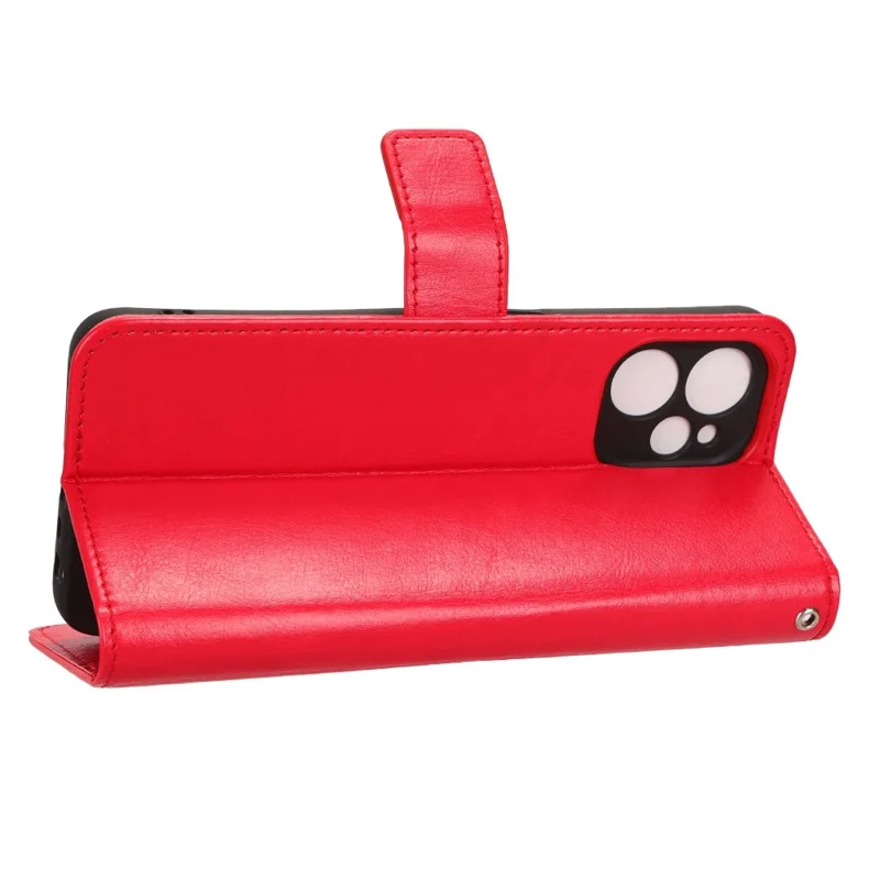 Étui portefeuille à rabat en cuir pour Realme 9i 5G / 10 5G / 10T 5G, support mains libres, texture cheval sauvage, fermoir magnétique, housse protectrice - Rouge