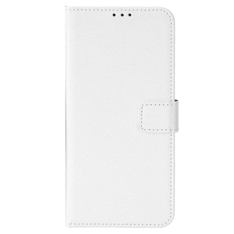 Anti-scratch Phone Cover For Realme 9i 5G / 10 5G / 10T 5G Anti-fall Phone Shell Diamond Texture PU Leather Wallet Case Stand - White
