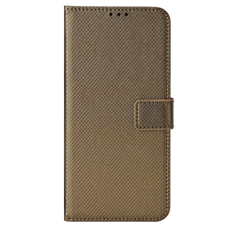 Anti-scratch Phone Cover For Realme 9i 5G / 10 5G / 10T 5G Anti-fall Phone Shell Diamond Texture PU Leather Wallet Case Stand - Brown