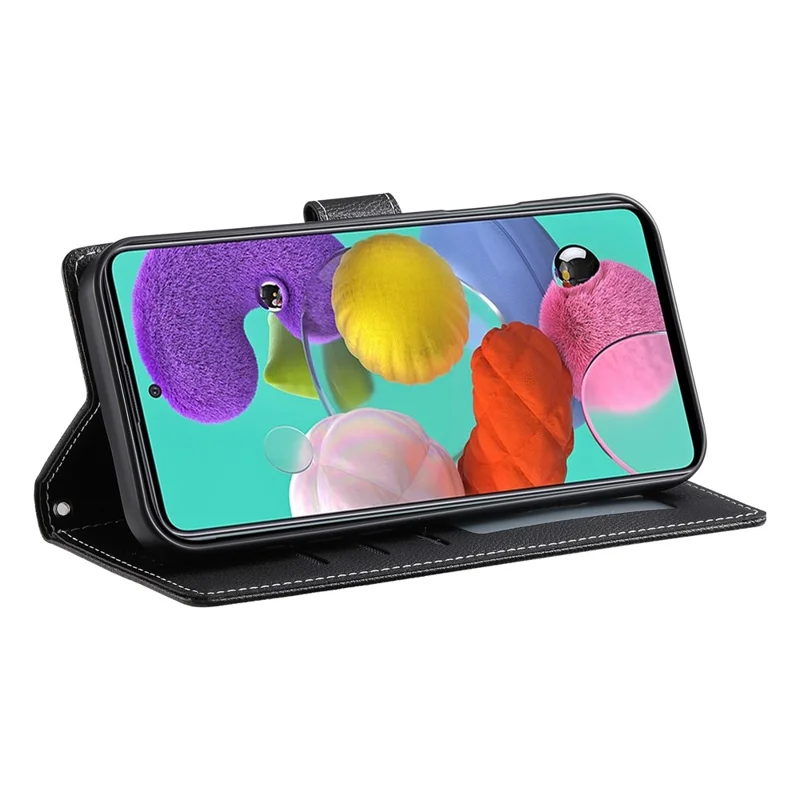 DF-012 Per Samsung Galaxy A35 5G Cover in Pelle Effetto Liscia con Chiusura Magnetica Portafoglio Supporto Telefono - Nero