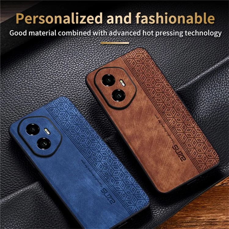 AZNS Pour Étui Honor 300 Coque de Protection en Cuir PU Recouvert de TPU - Marron