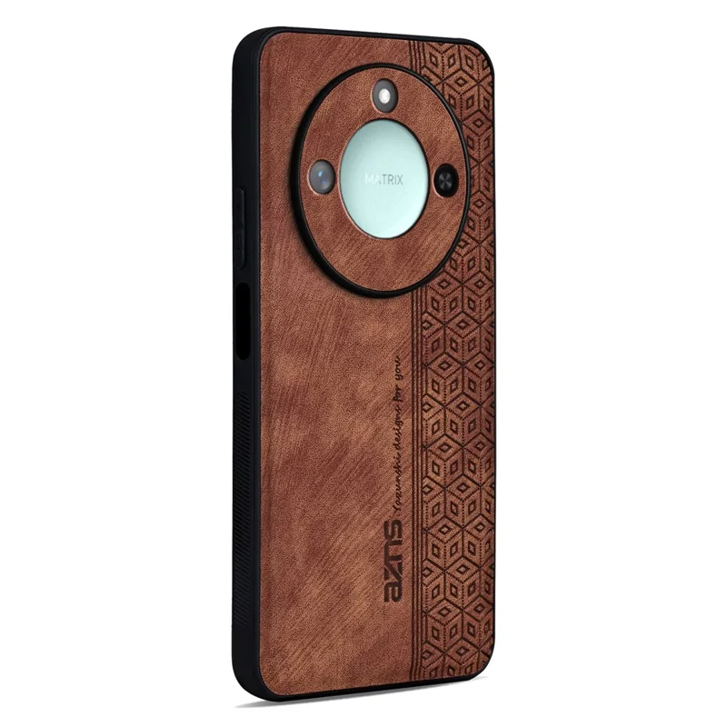 Capa AZNS para Honor X60 5G em Couro PU com Proteção - Marrom