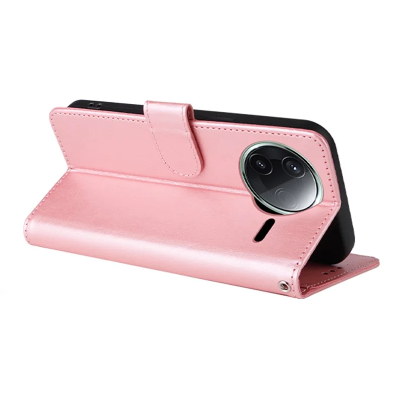 Til Xiaomi Poco F7 Pro 5G / Redmi K80 5G Etui med Butterfly Floral Print, Wallet, Stå og Læder - Pink