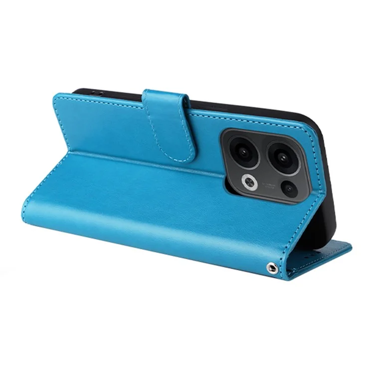 Per Oppo Reno13 5G (Globale) Custodia Farfalla Stampa floreale Portafoglio Stand Custodia in pelle per telefono - Blu