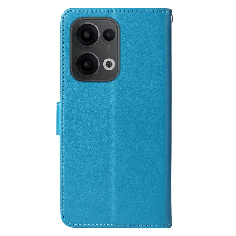 Per Oppo Reno13 5G (Globale) Custodia Farfalla Stampa floreale Portafoglio Stand Custodia in pelle per telefono - Blu