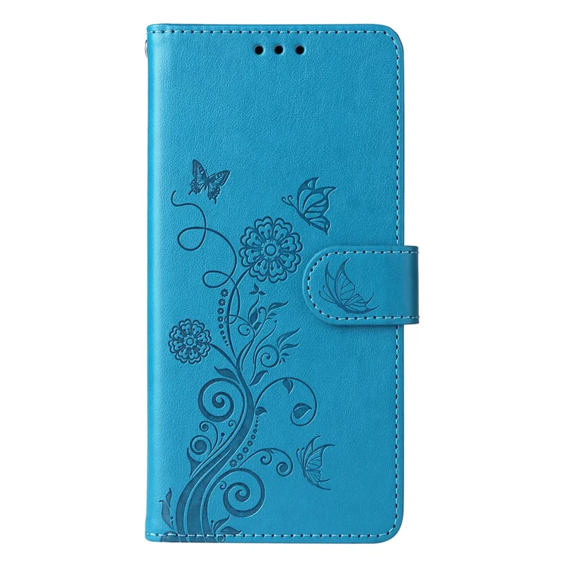 Cover per Oppo Reno13 Pro 5G Portafoglio con Farfalle e Fiori Stampati - Blu