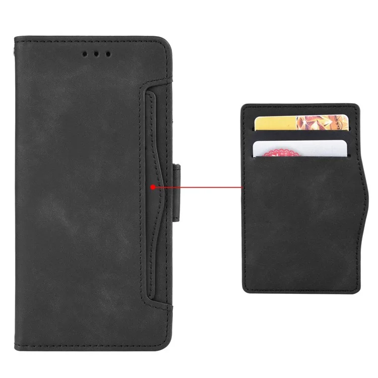 Per la Custodia Per Telefono in Pelle PU Realme 9i 5G Con Slot a Più Schede a Doppia Chiusura Magnetica Con Telaio Con Portafoglio Standard Con Portafoglio - Nero
