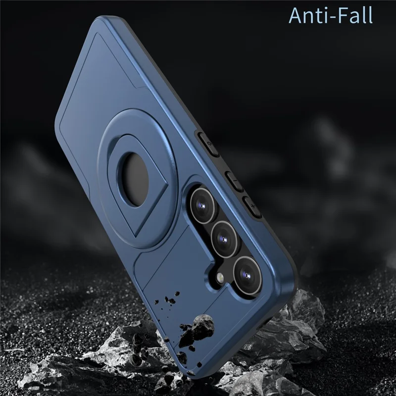 For Samsung Galaxy S25 / S24 Magnetic Case Slide Camshield TPU + PC Kickstand Phone Cover - Blue