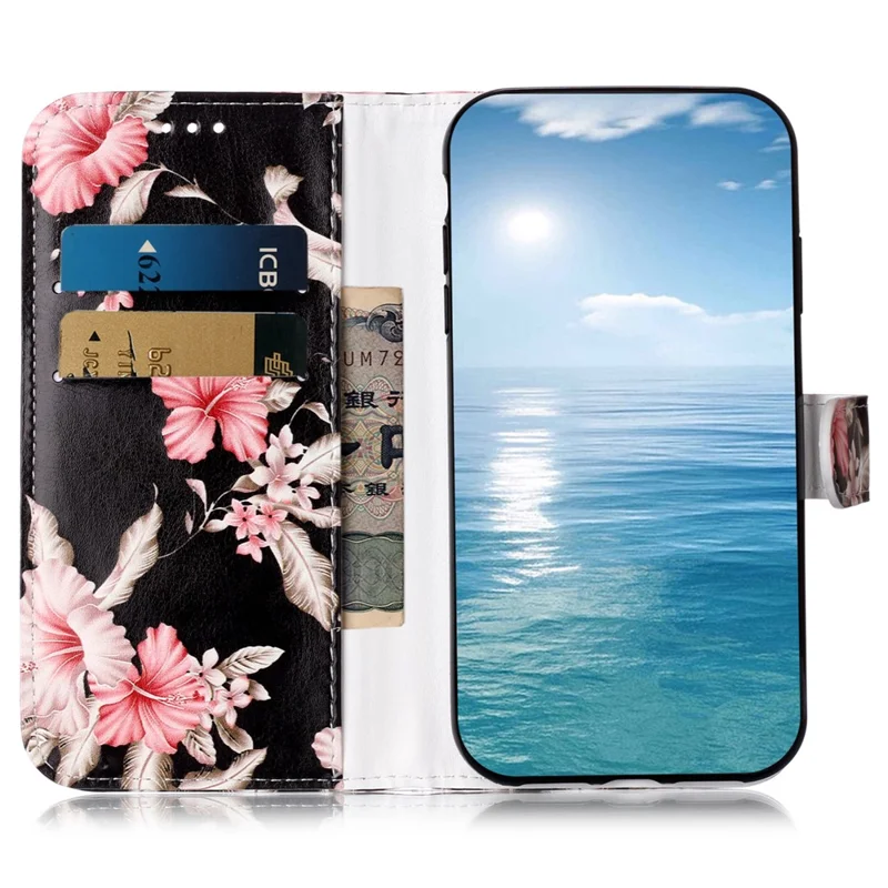 For Samsung Galaxy S25 Edge Case Pattern PU Leather Flip Phone Cover - Rhododendron