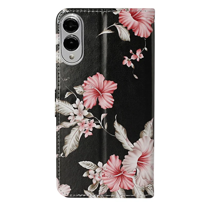 For Samsung Galaxy S25 Edge Case Pattern PU Leather Flip Phone Cover - Rhododendron