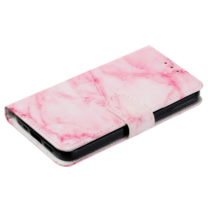For Samsung Galaxy S25 Edge Case Pattern PU Leather Flip Phone Cover - Pink Marble
