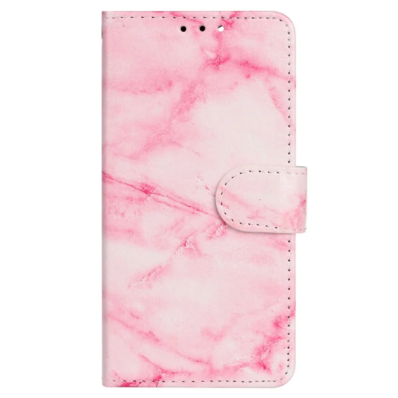 For Samsung Galaxy S25 Edge Case Pattern PU Leather Flip Phone Cover - Pink Marble