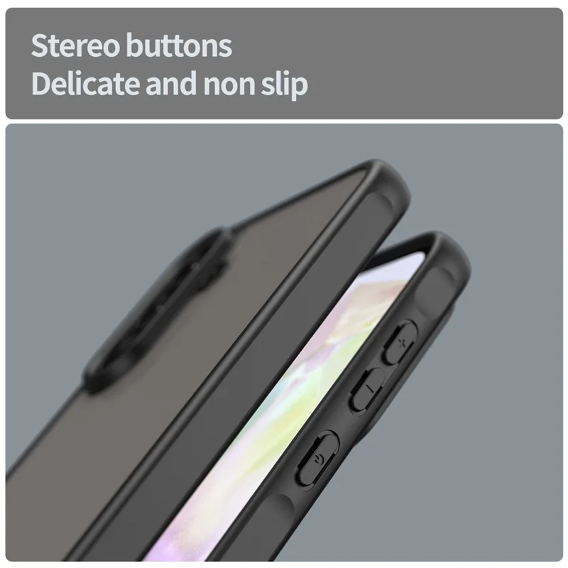 For Samsung Galaxy A36 5G Phone Case Drop Proof Airbags Frosted Translucent PC + TPU Back Cover - Black