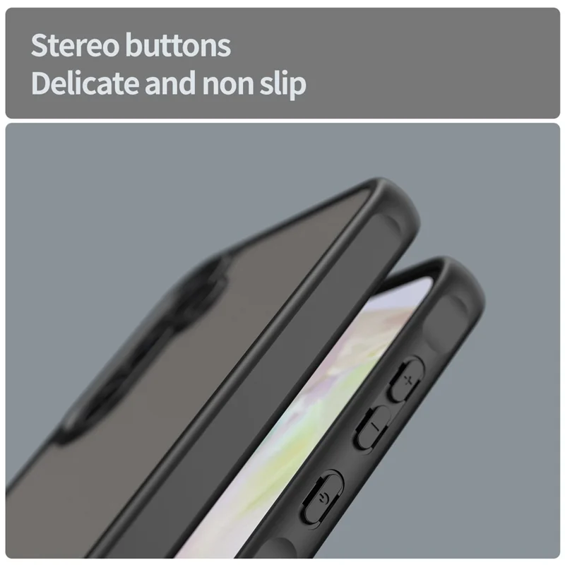 For Samsung Galaxy A35 5G Phone Case Drop Proof Airbags Frosted Translucent PC + TPU Back Cover - Black