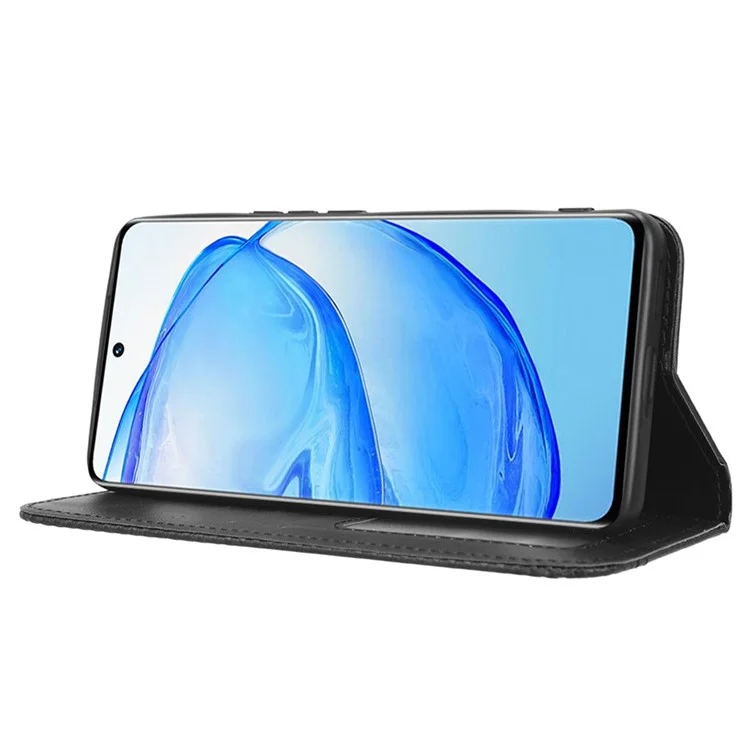 Para Vivo V25 Pro 5G / S15 Pro 5G Toque de Choque Retro Retro Caja de Teléfono Impresionante - Negro
