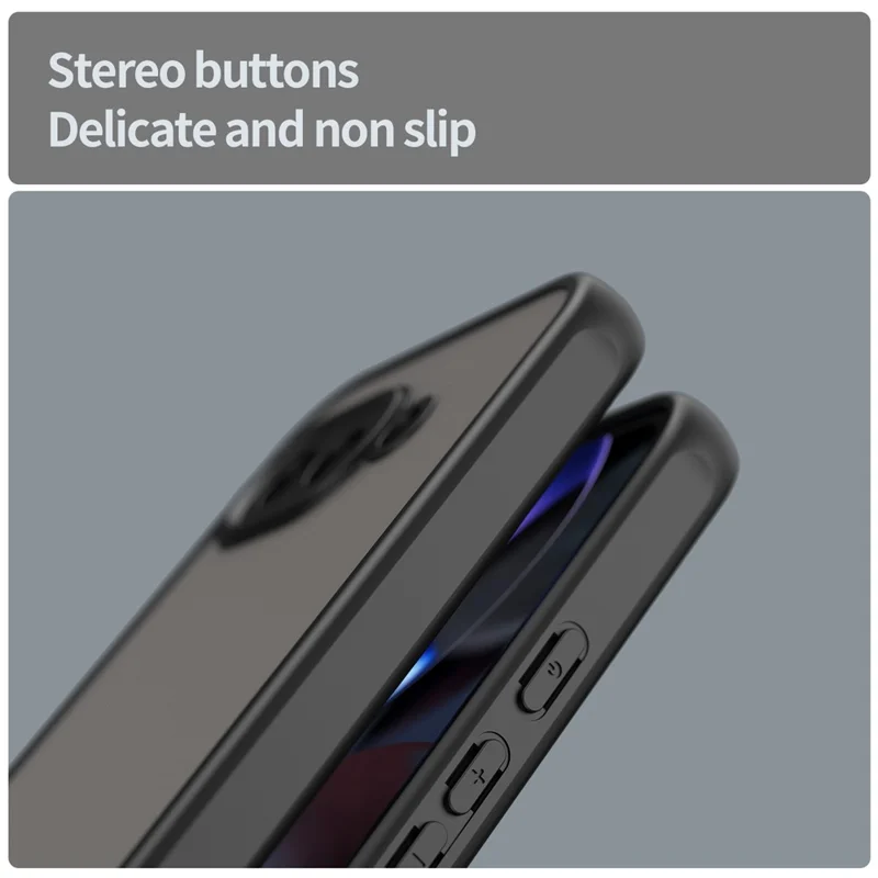 For Google Pixel 9a Phone Case Drop Proof Airbags Frosted Translucent PC + TPU Back Cover - Black