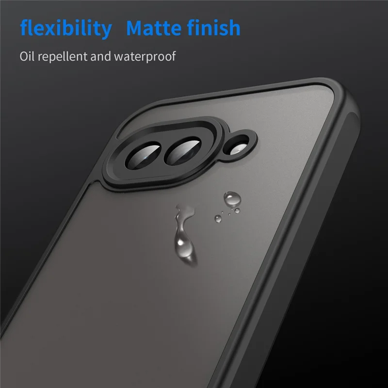 For Google Pixel 9a Phone Case Drop Proof Airbags Frosted Translucent PC + TPU Back Cover - Black