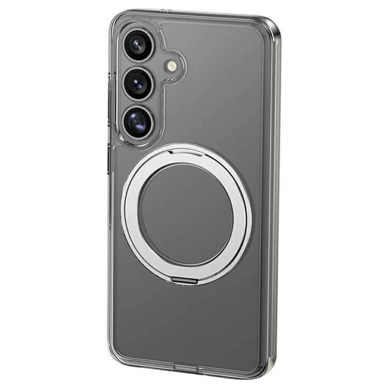 XUNDD Zero Sense Series For Samsung Galaxy S25+ Magnetic Case Rotating Kickstand PC+TPU Phone Cover - Silver