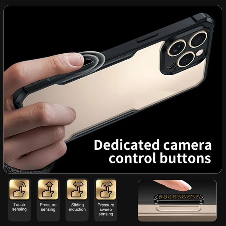 XUNDD For iPhone 16 Pro Case with Camera Touch Control Button TPU + PC Back Cover