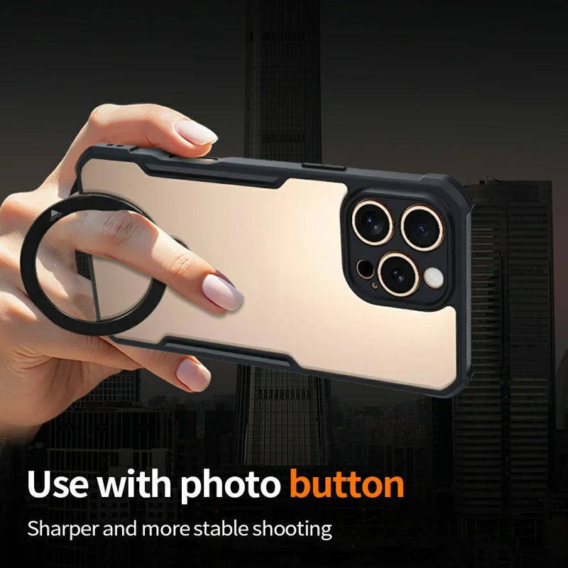 XUNDD For iPhone 16 Pro Case 360 Degree Magnetic Rotating Kickstand Shockproof Phone Cover