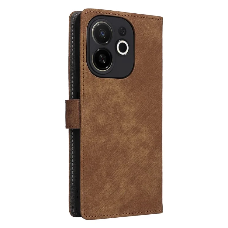 For TECNO Spark 30C 5G KL8H / Pop 9 5G KL4 Case Wallet RFID Blocking PU Leather Cover Viewing Stand - Brown
